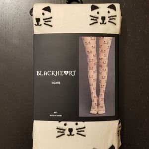 Black heart cat tights M/L